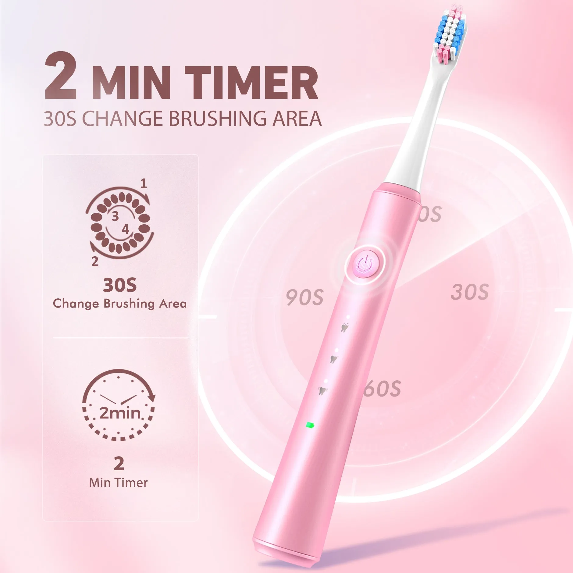 141AP Sonic Electric Toothbrush with 10 Brush Heads