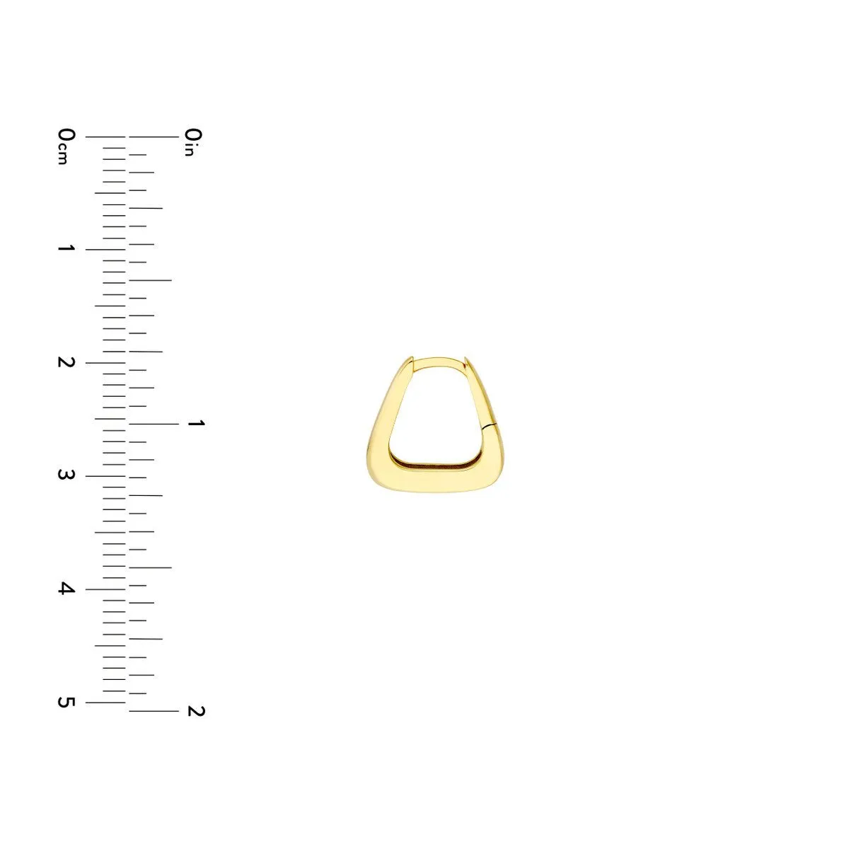 14K Yellow Gold Tapered Squared Off Mini Hoop Earrings