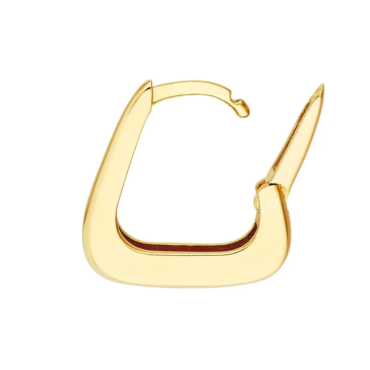 14K Yellow Gold Tapered Squared Off Mini Hoop Earrings