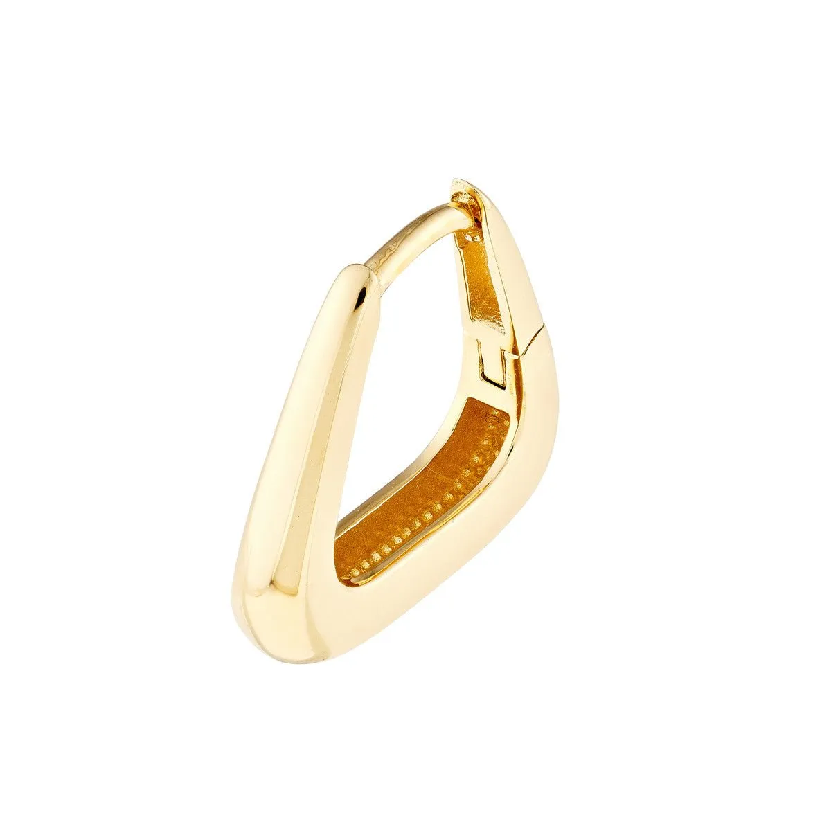 14K Yellow Gold Tapered Squared Off Mini Hoop Earrings