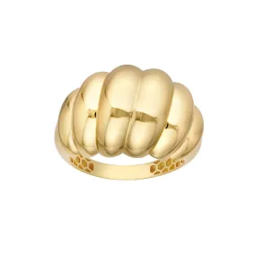 14K Yellow Gold Twisted Polished Dome Ring