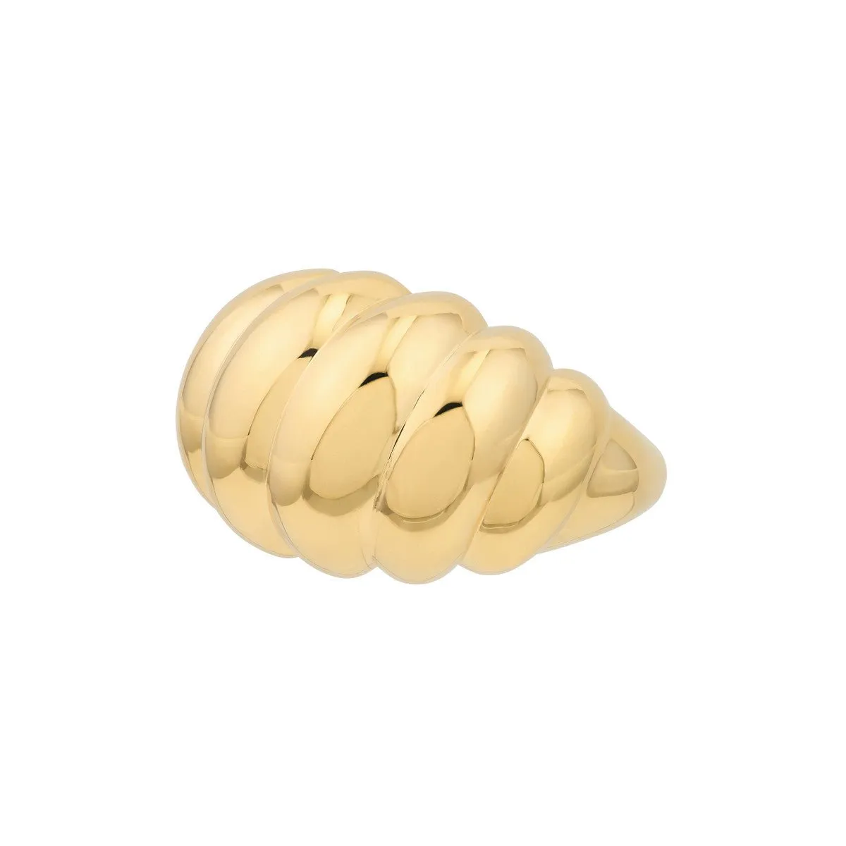 14K Yellow Gold Twisted Polished Dome Ring