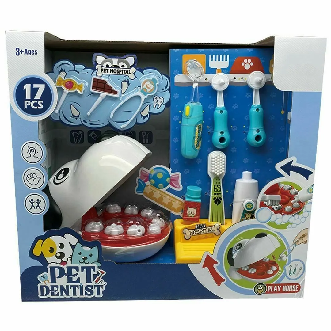 17 PCS Kids Pets Dentist Play Set