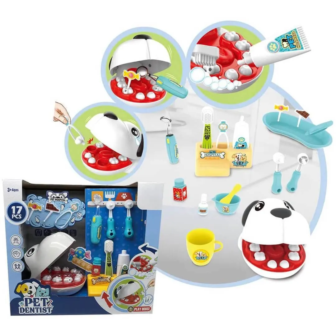 17 PCS Kids Pets Dentist Play Set