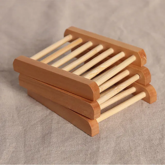 1PC Holder Natural Wood Soap Tray Holder Dish