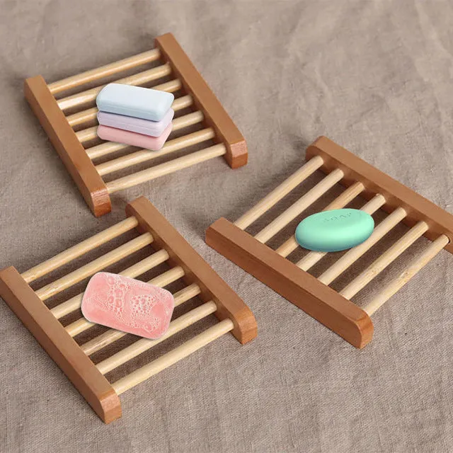 1PC Holder Natural Wood Soap Tray Holder Dish