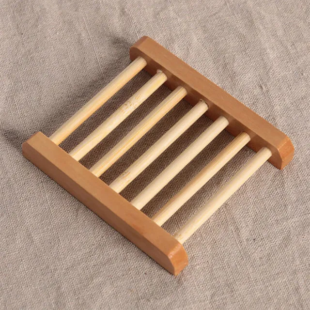 1PC Holder Natural Wood Soap Tray Holder Dish