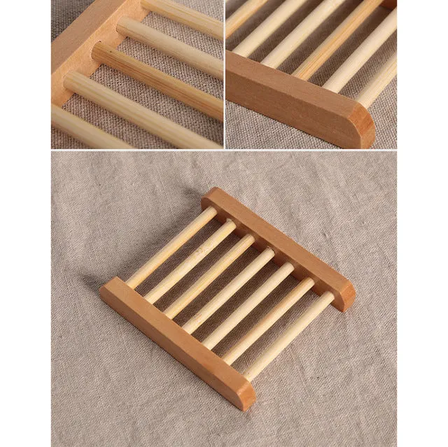 1PC Holder Natural Wood Soap Tray Holder Dish