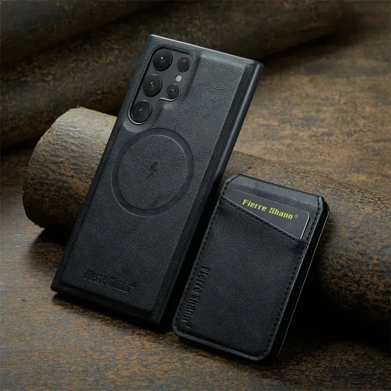 2 In 1 Magnetic Wallet Leather Flip Phone Case For Samsung S24