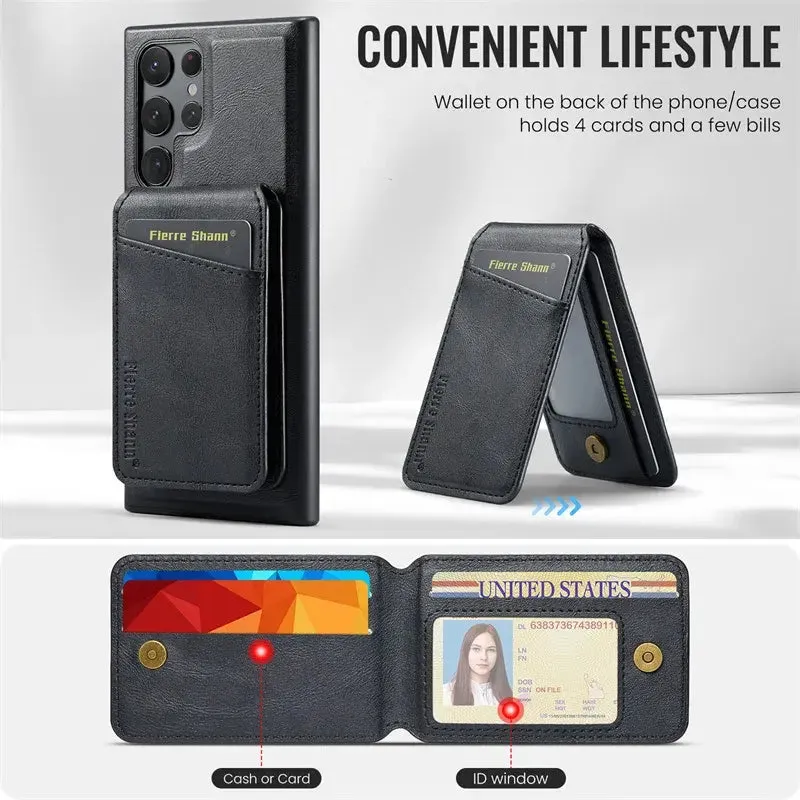 2 In 1 Magnetic Wallet Leather Flip Phone Case For Samsung S24