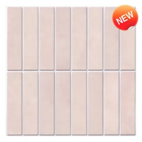 3D Blush Pink Matt Straight Linear Mosaic Peel and Stick Wall Tile