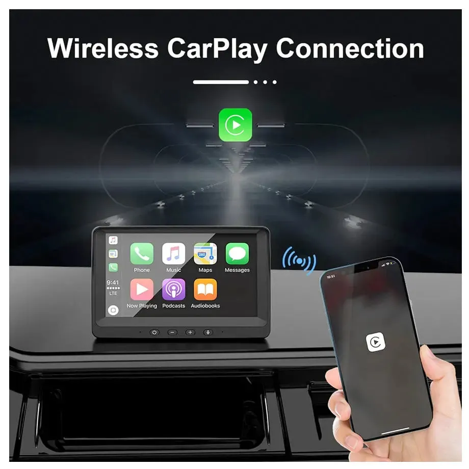 7 Inch - Universal Dash-Mount Monitor Screen With Apple Carplay & Android Auto