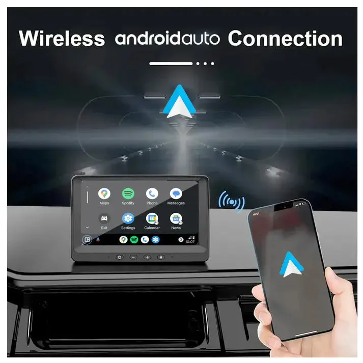 7 Inch - Universal Dash-Mount Monitor Screen With Apple Carplay & Android Auto