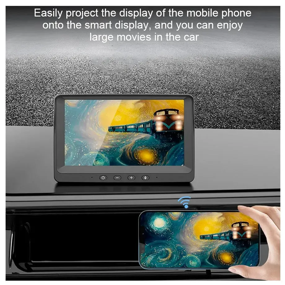 7 Inch - Universal Dash-Mount Monitor Screen With Apple Carplay & Android Auto