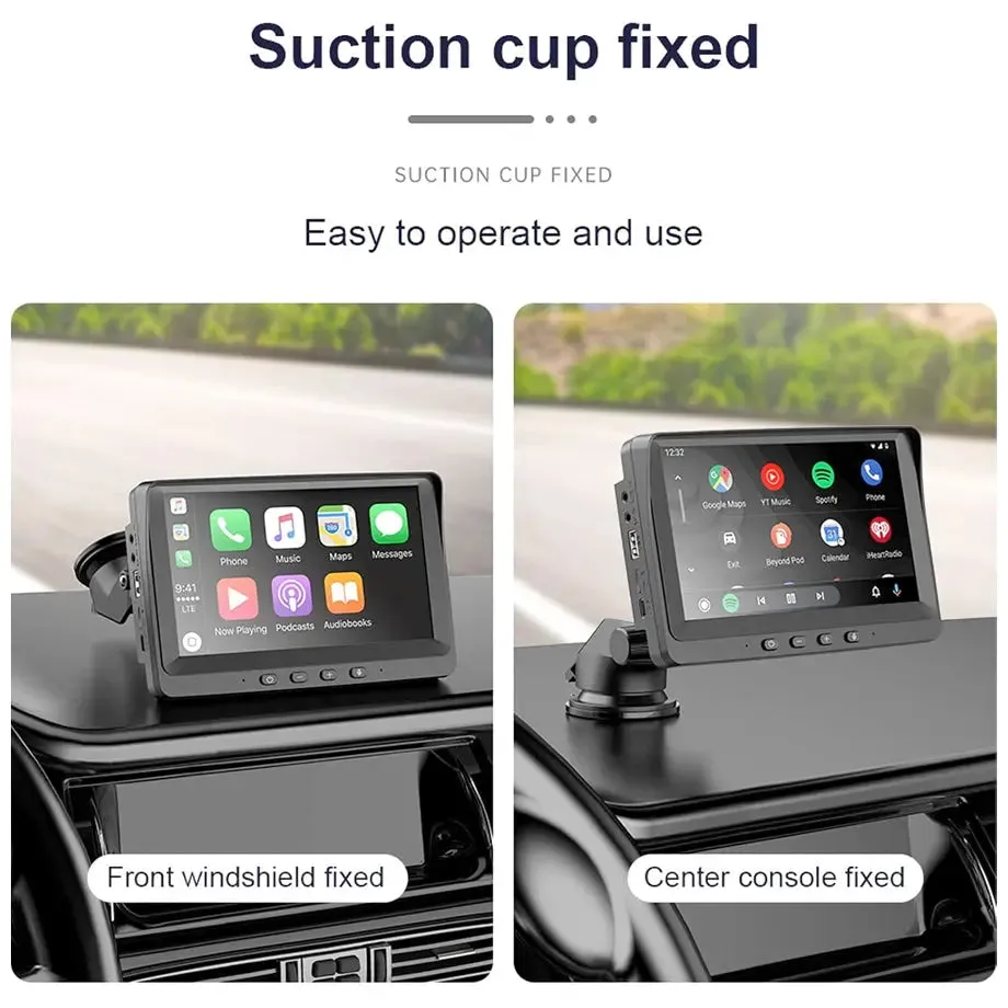 7 Inch - Universal Dash-Mount Monitor Screen With Apple Carplay & Android Auto