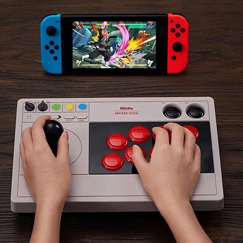 8BitDo Arcade Stick: Turbo & Macro Functions. Bluetooth, 2.4G and USB Wired Connectivity for Switch & Windows PC