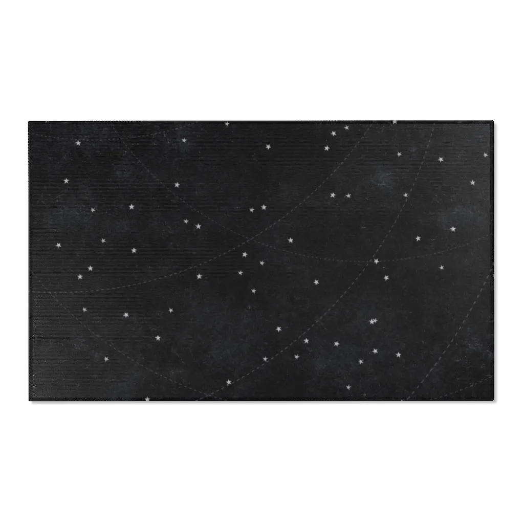 Abstract Area Rug | Black Star Map