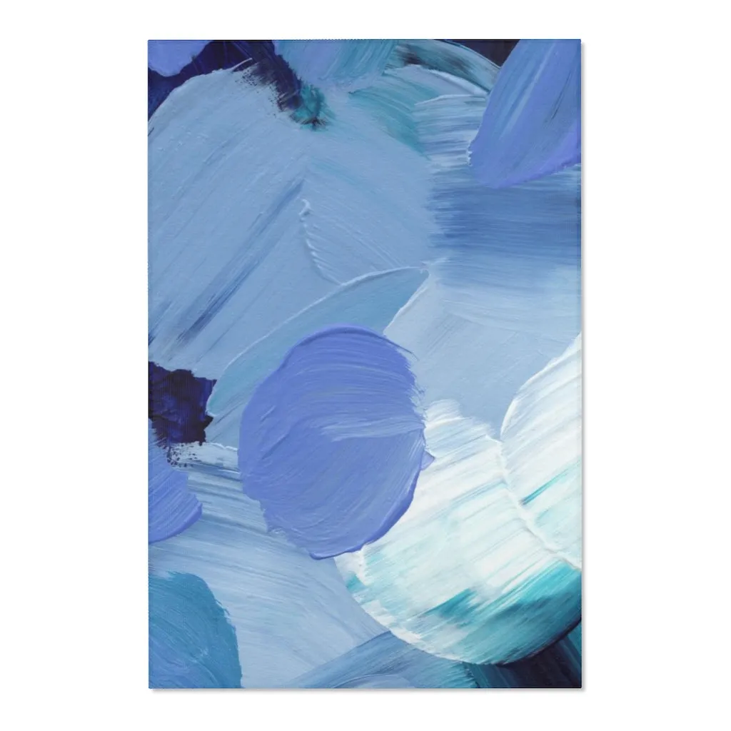 Abstract Area Rug | Blue White Lavender Acrylic