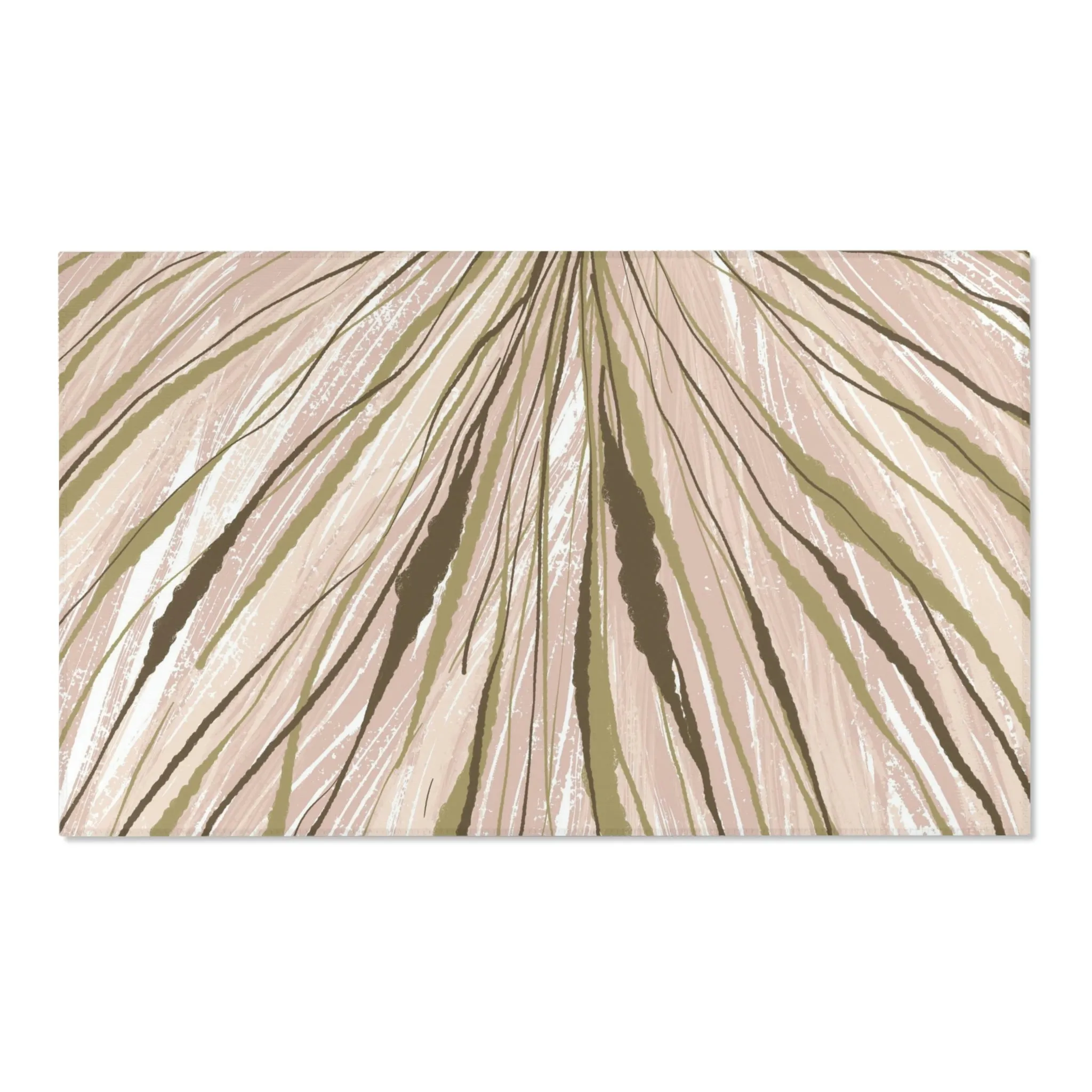 Abstract Area Rug | Blush Pink Green