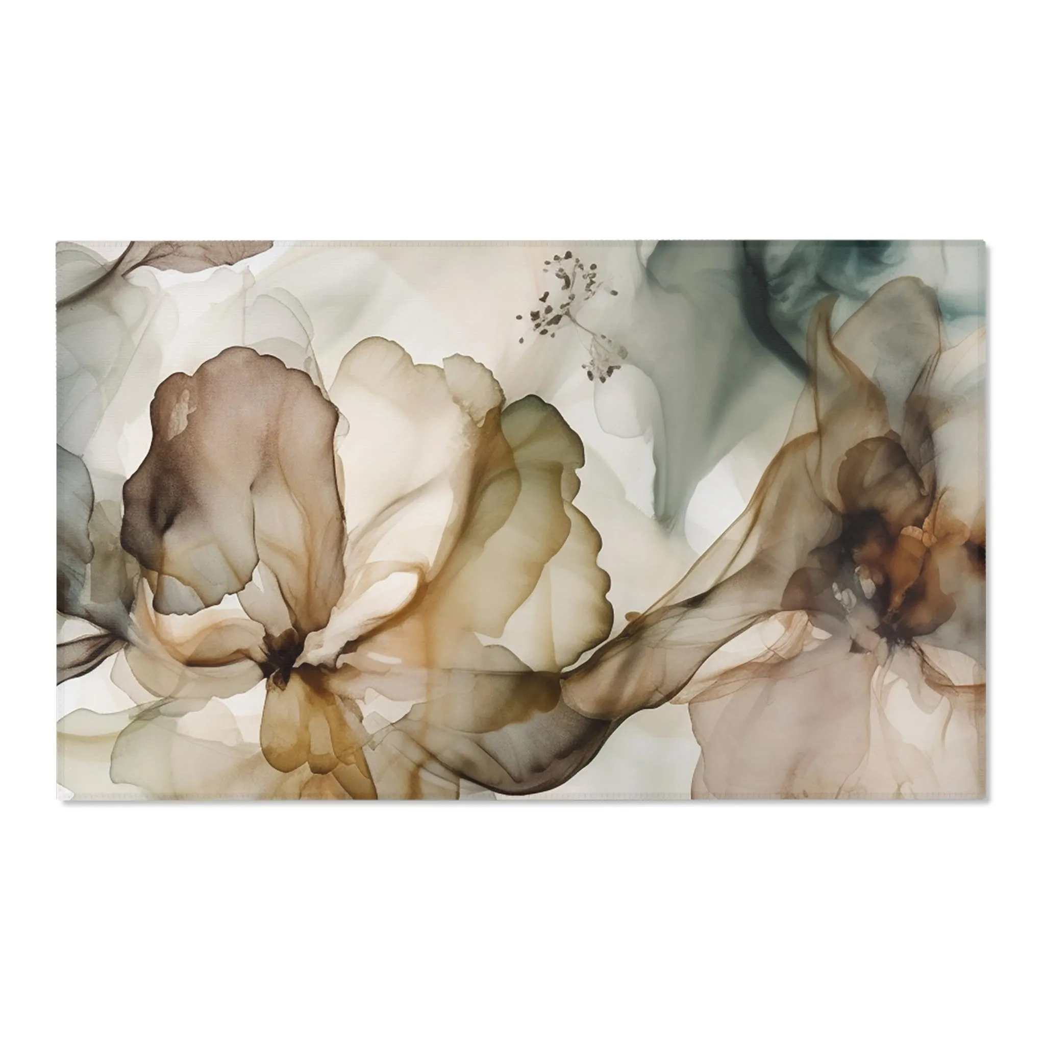 Abstract Area Rug | Liquid Ink Earthy Beige Navy