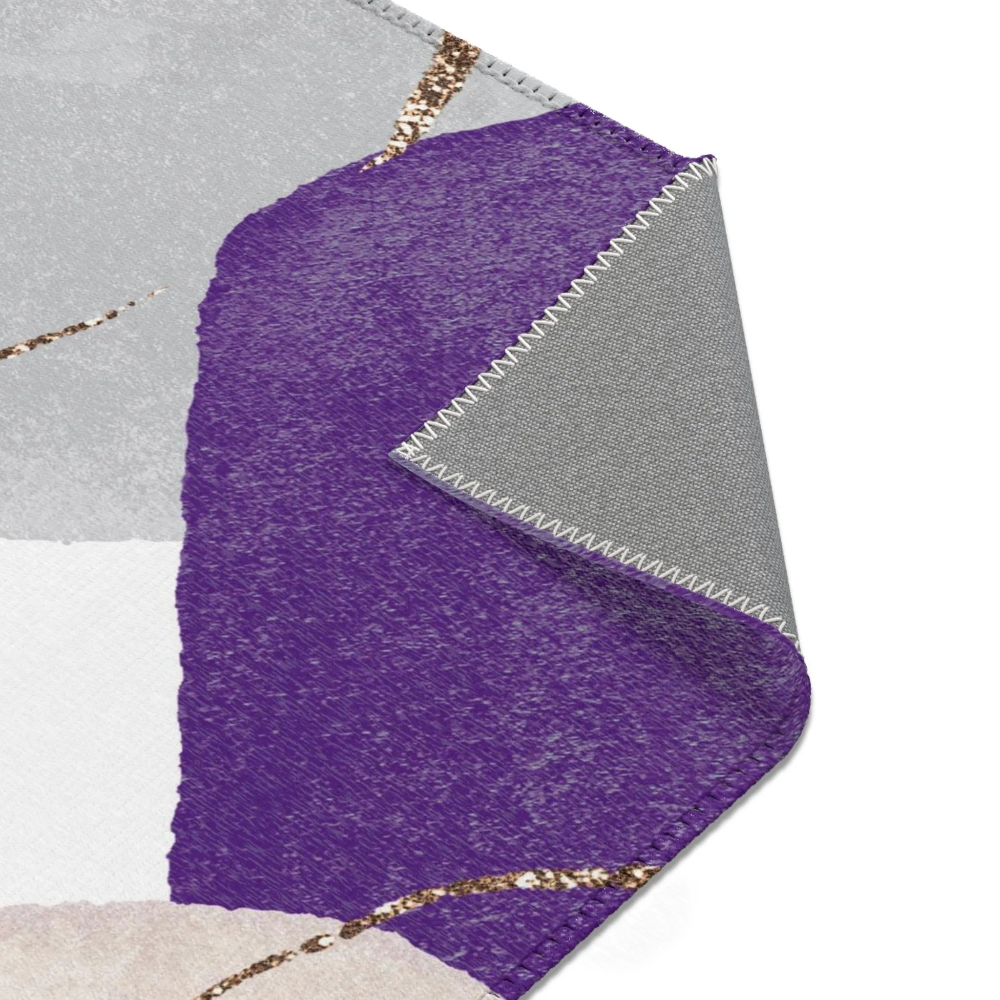 Abstract Boho Area Rug | Modern Grey, Lilac Purple Beige, Textured