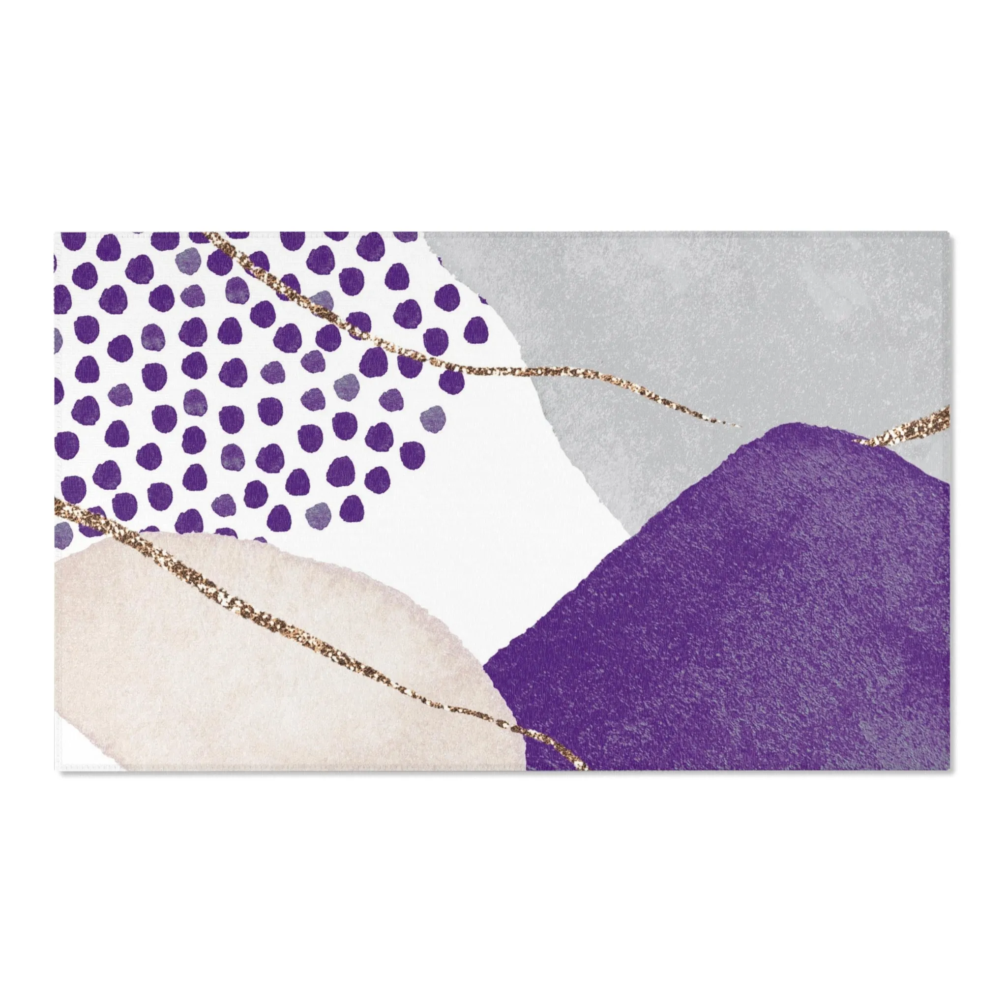 Abstract Boho Area Rug | Modern Grey, Lilac Purple Beige, Textured