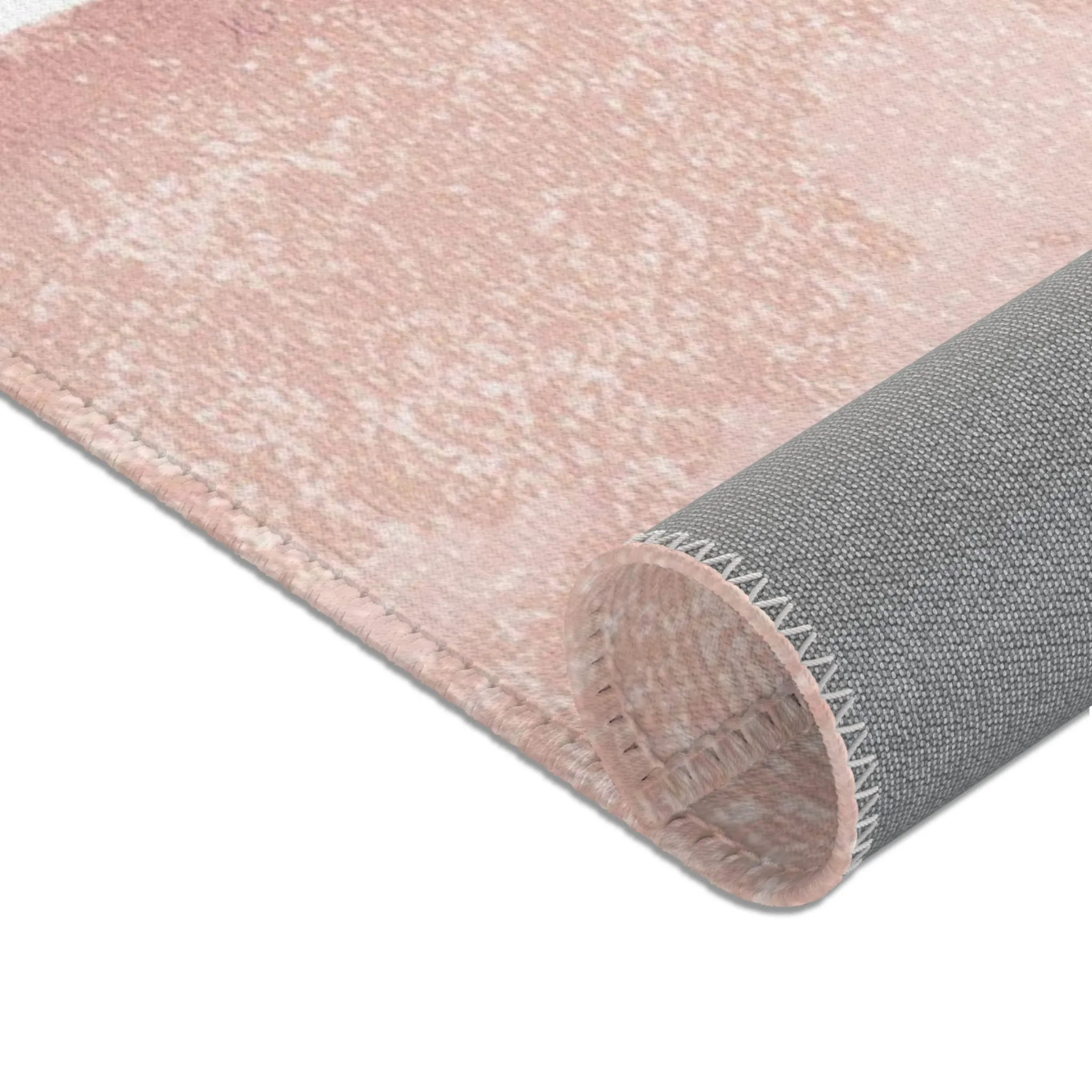 Abstract Boho Rectangle Area Rug | Modern Blush Pink, Wine Mauve