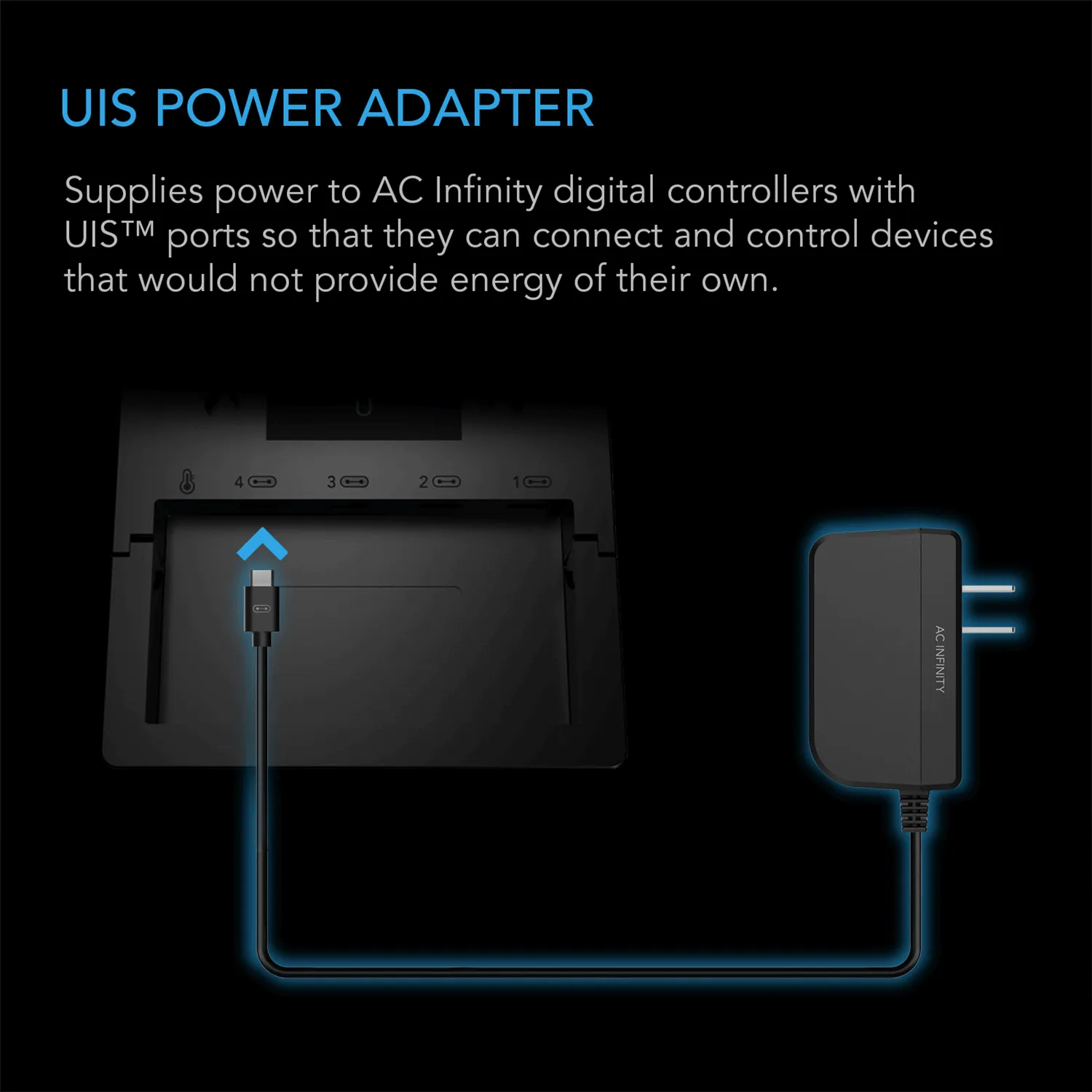 AC Infinity UIS Power Adapter for Controllers not powered by UIS devices