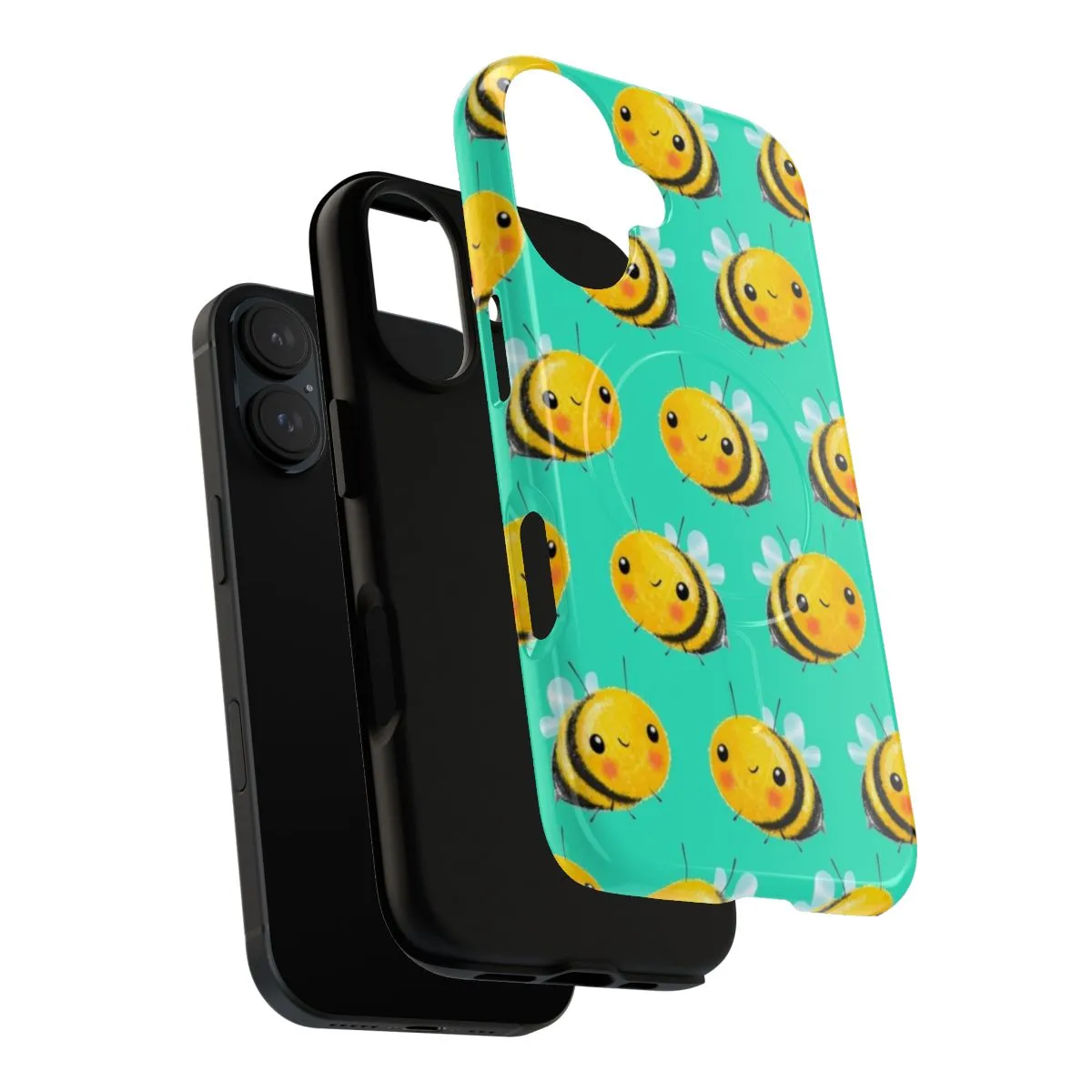 Adorable Bumble Bee and Mint Magnetic Tough Phone Case