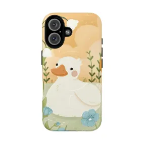 Adorable Duck and Flower Magnetic Tough Phone Case