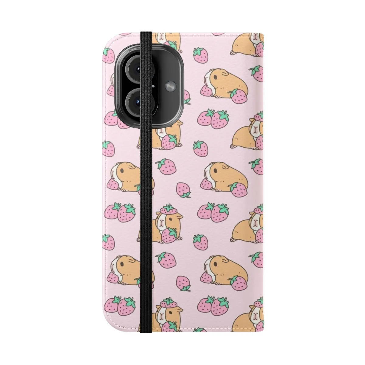 Adorable Pink Guinea Pig Strawberry Pattern Phone Case