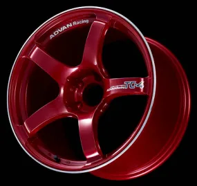 Advan TC4 17x8.0  35 4-100 Racing Candy Red & Ring Wheel