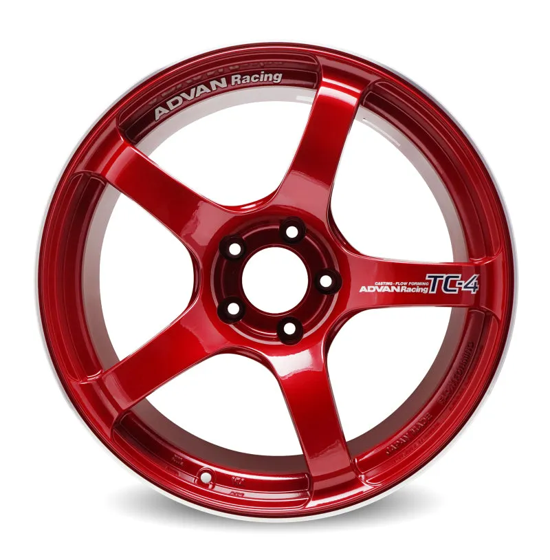 Advan TC4 18x9  35 5-114.3 Racing Candy Red & Ring Wheel