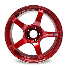 Advan TC4 18x9.5  45 5-114.3 Racing Candy Red & Ring Wheel