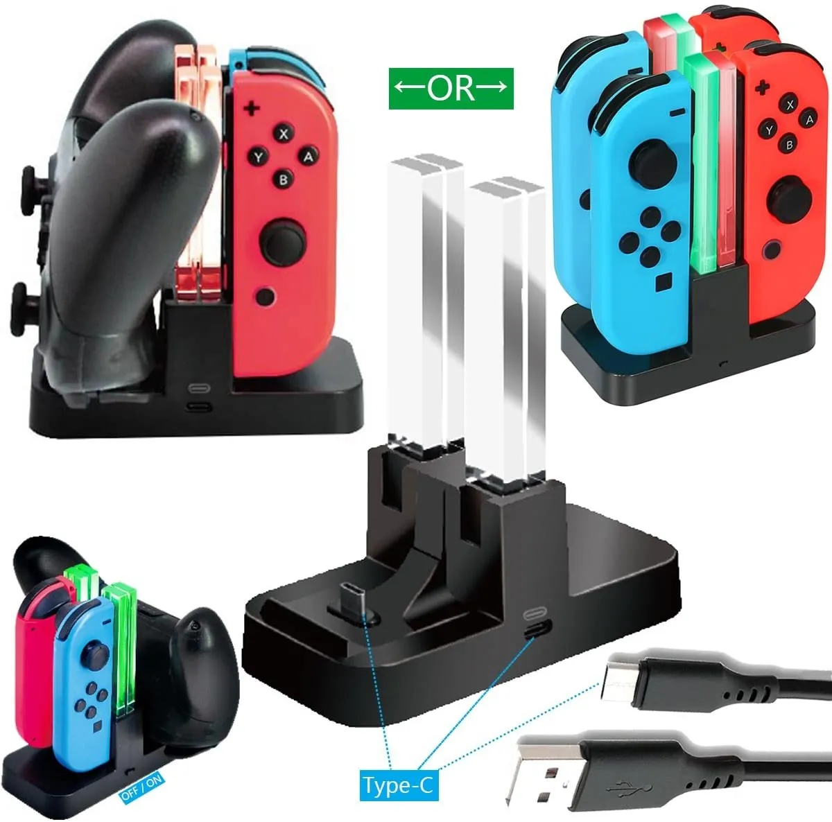 All in 1 Controller Charging Dock for Nintendo Switch