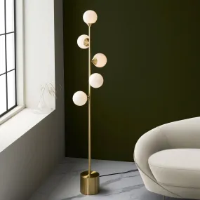 Amos Crib Floor Lamp Brushed Brass