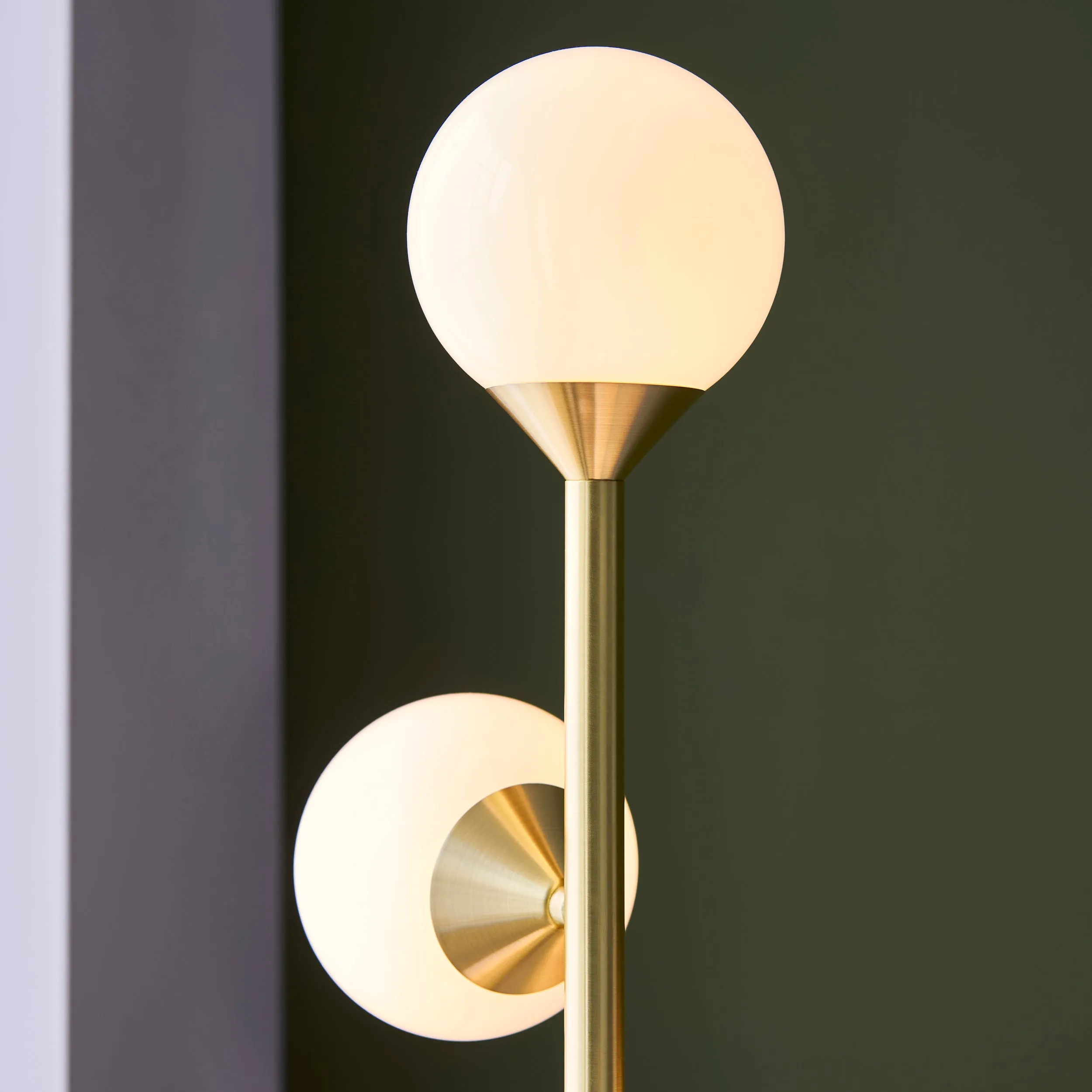 Amos Crib Floor Lamp Brushed Brass