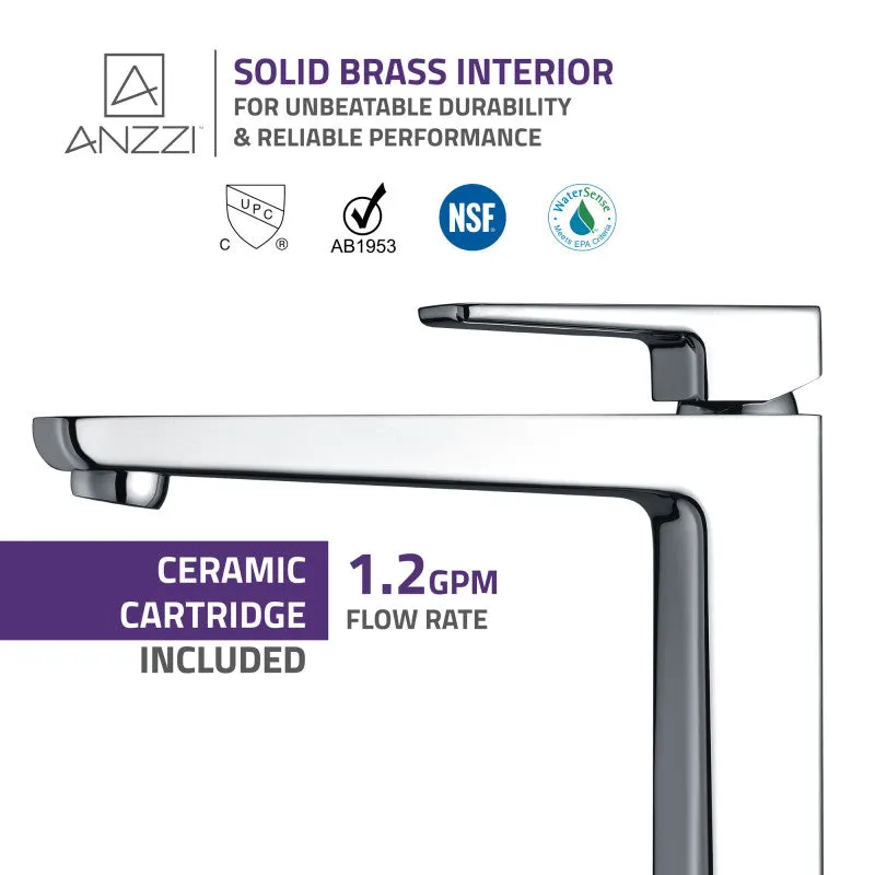 ANZZI Valor Single Hole Single-Handle Bathroom Faucet in Polished Chrome with Soap Dish and Toothbrush Holder