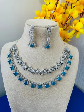 AQUA LAYERED NECKLACE-Elegance122