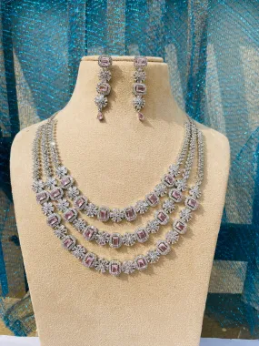 AQUA TRIPLE LAYERED NECKLACE-Elegance47