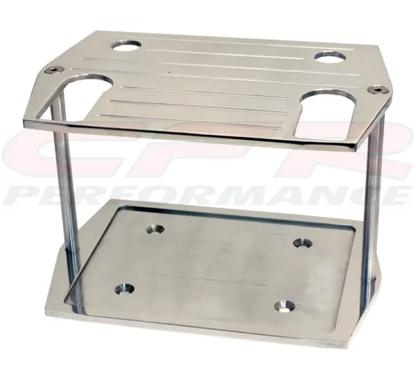 BALL MILLED POLISHED BILLET ALUMINUM OPTIMA GROUP 75-25 BATTERY TRAY - CHEVY FORD MOPAR