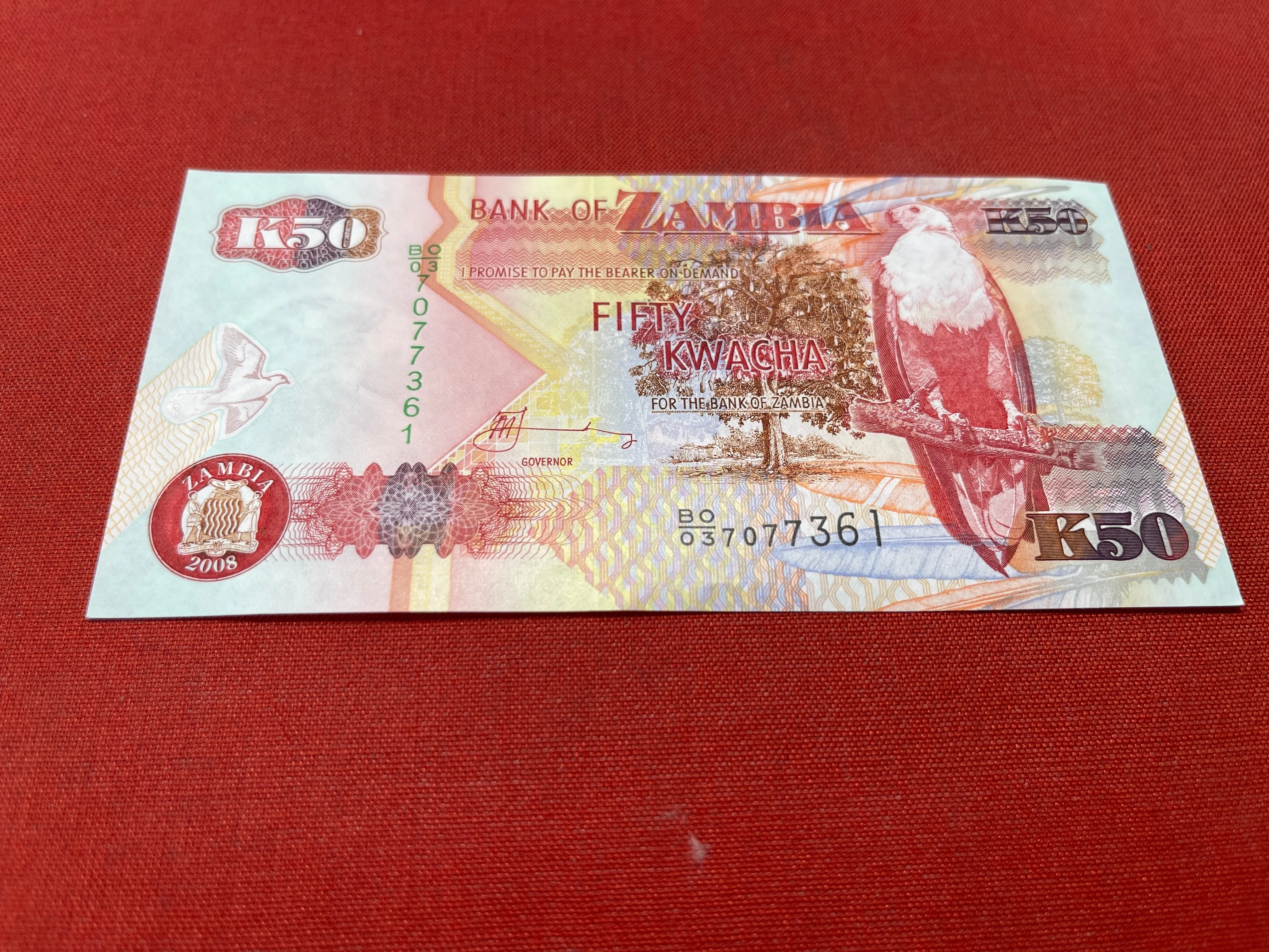 Bank of Zambia 50 Kwacha Serial BO/03 077361