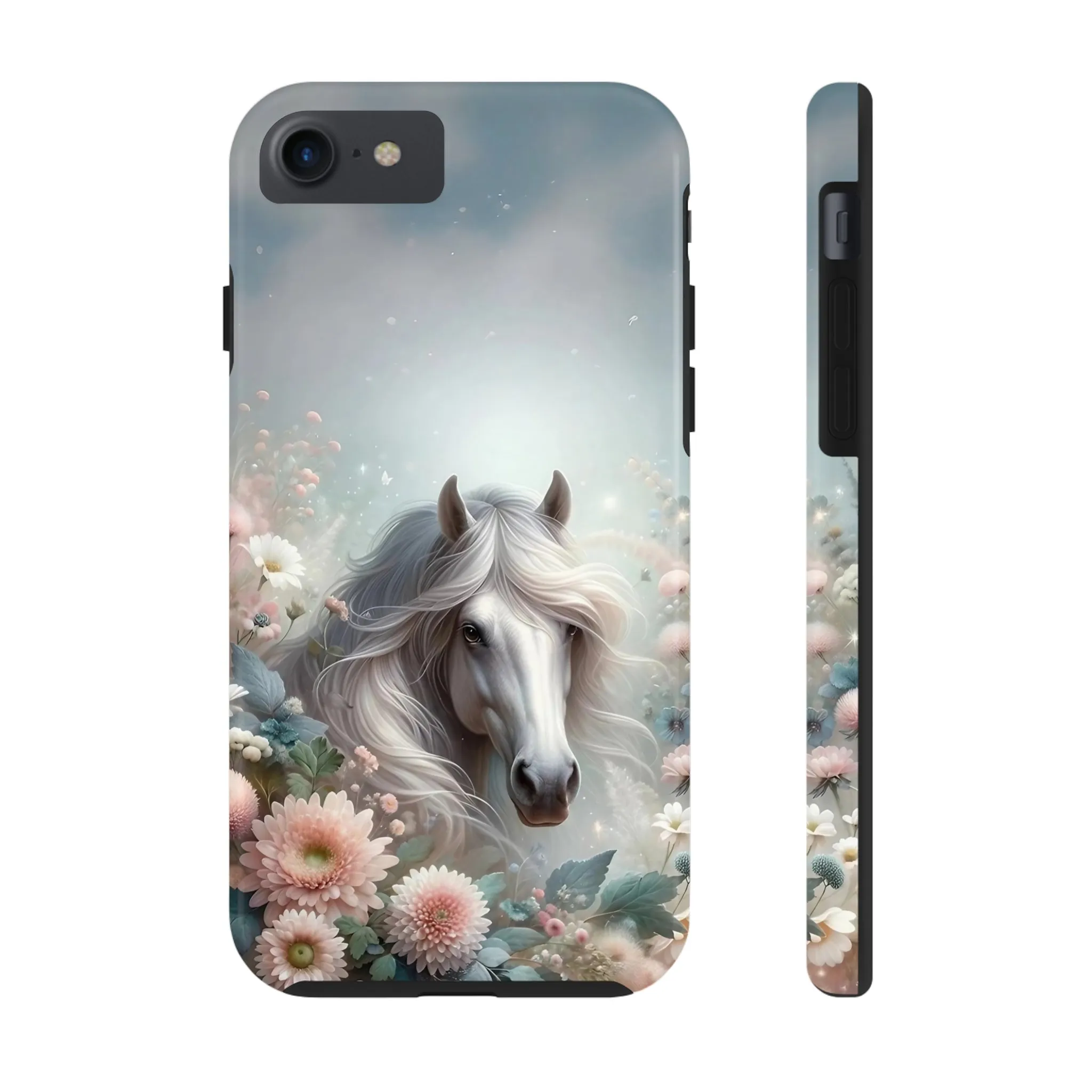 Beautiful Horse and Floral print Design Tough Phone Case compatible with a large variety of iPhone models, Gift, Phone Case