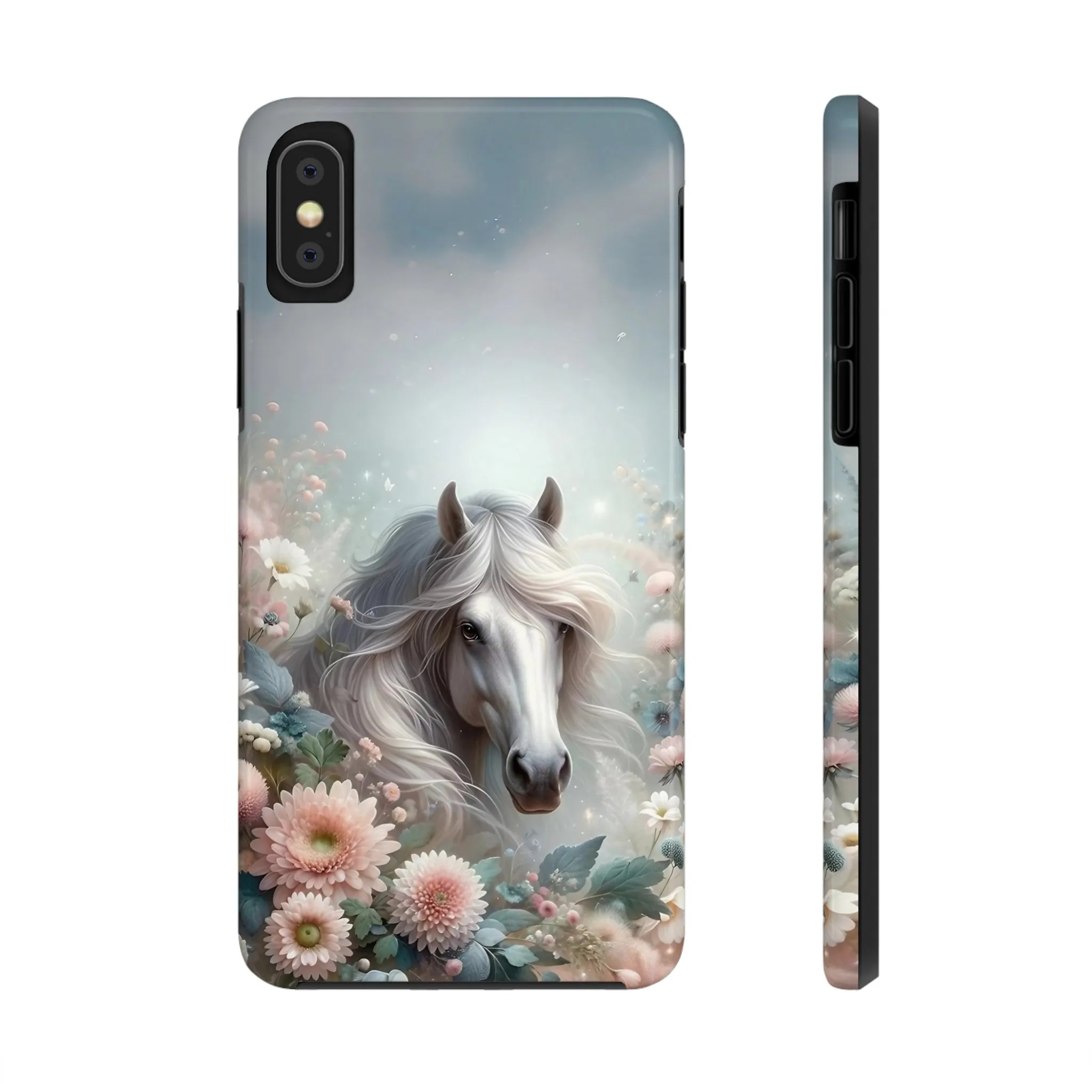 Beautiful Horse and Floral print Design Tough Phone Case compatible with a large variety of iPhone models, Gift, Phone Case