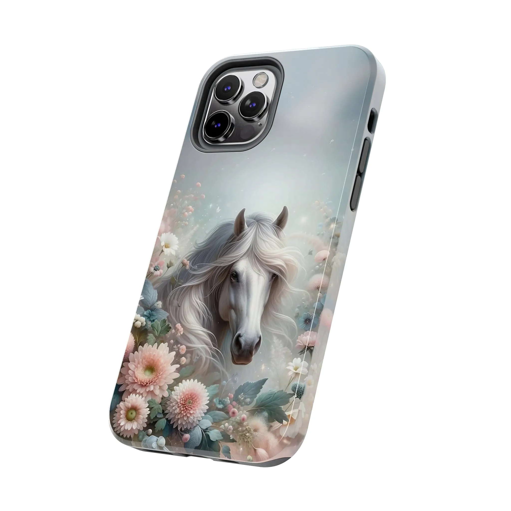 Beautiful Horse and Floral print Design Tough Phone Case compatible with a large variety of iPhone models, Gift, Phone Case