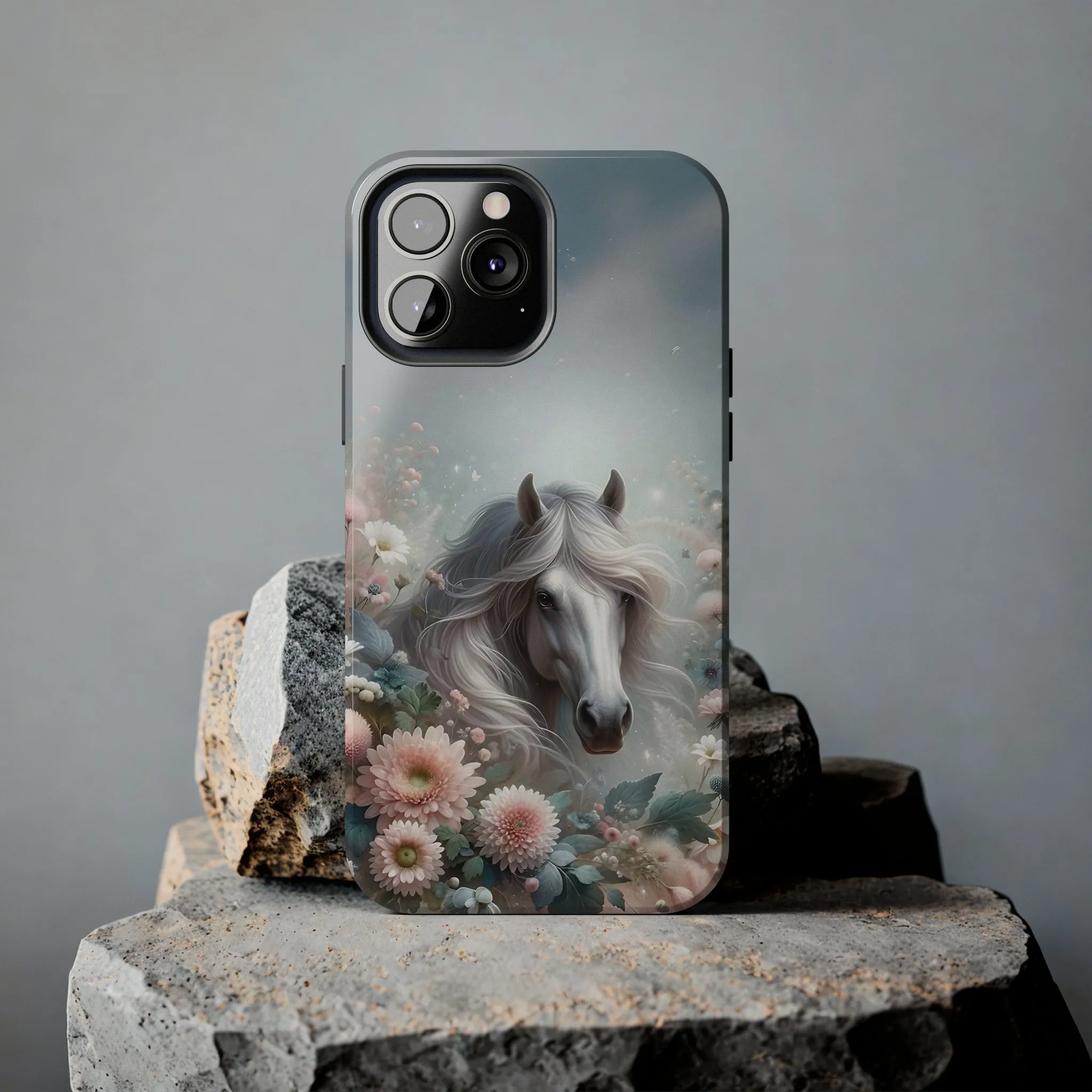 Beautiful Horse and Floral print Design Tough Phone Case compatible with a large variety of iPhone models, Gift, Phone Case