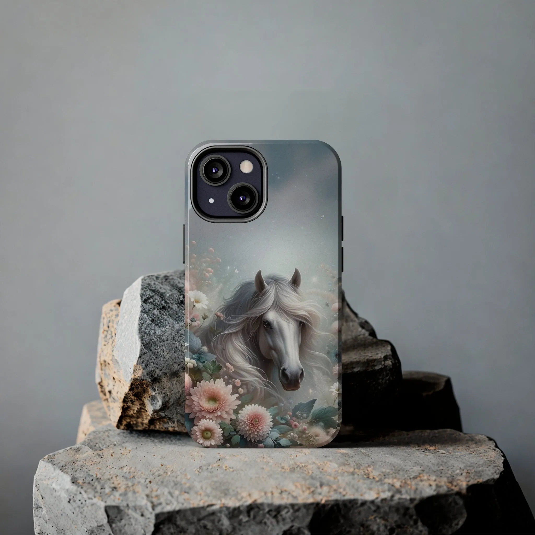 Beautiful Horse and Floral print Design Tough Phone Case compatible with a large variety of iPhone models, Gift, Phone Case