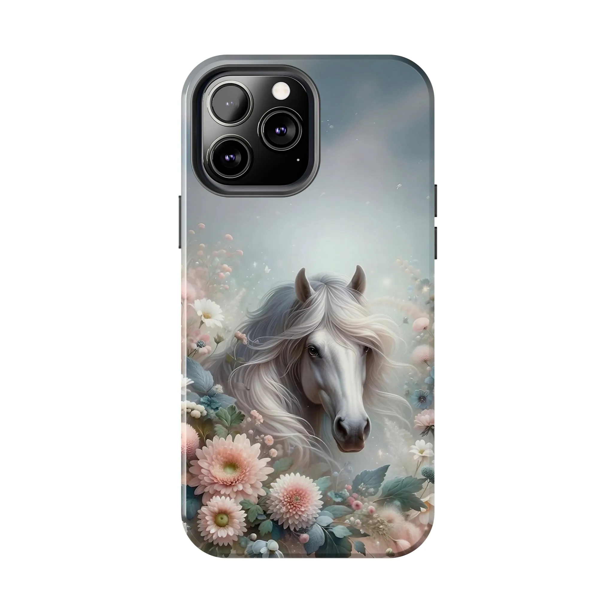 Beautiful Horse and Floral print Design Tough Phone Case compatible with a large variety of iPhone models, Gift, Phone Case