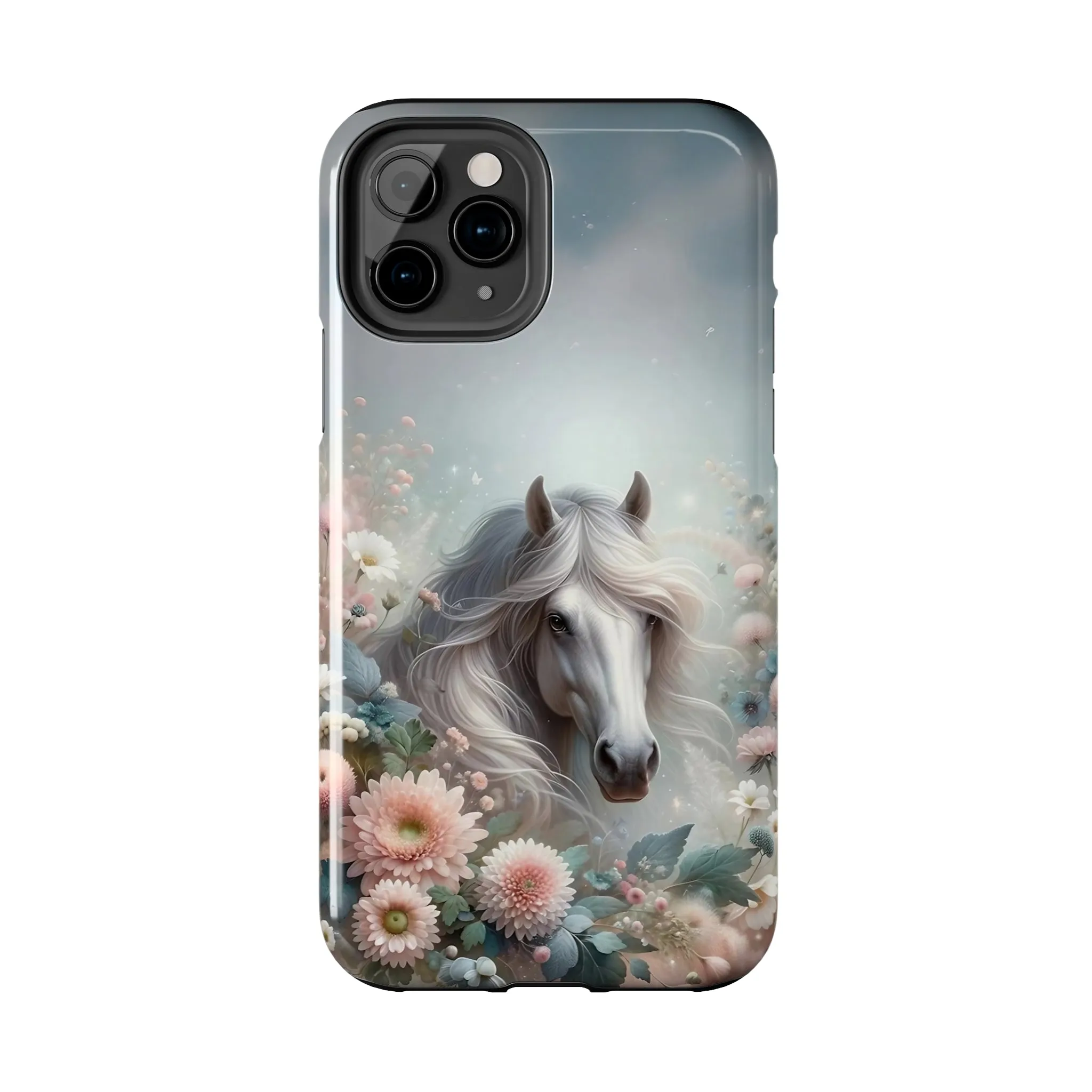 Beautiful Horse and Floral print Design Tough Phone Case compatible with a large variety of iPhone models, Gift, Phone Case