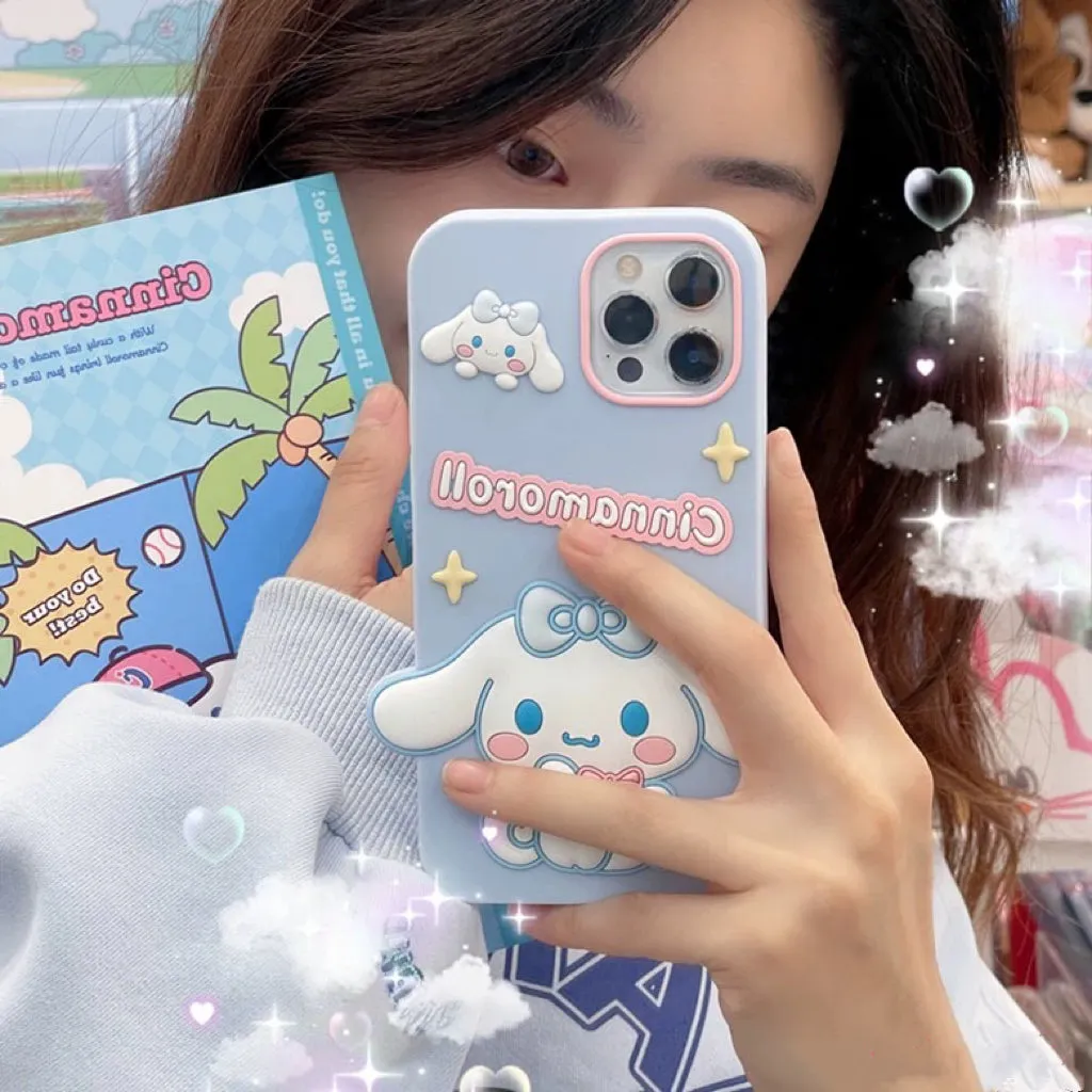 Big Ribbon Cinnamoroll Blue Soft iPhone Case 11 12 13 14 15 Pro Promax